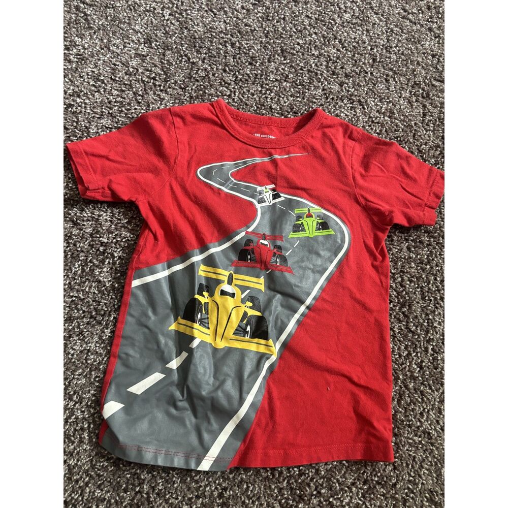 The Children’s Place Boys Red Race Car Graphic T-Shirt Size 5T